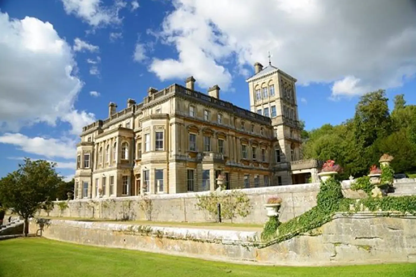 Stone façade of an English boarding school